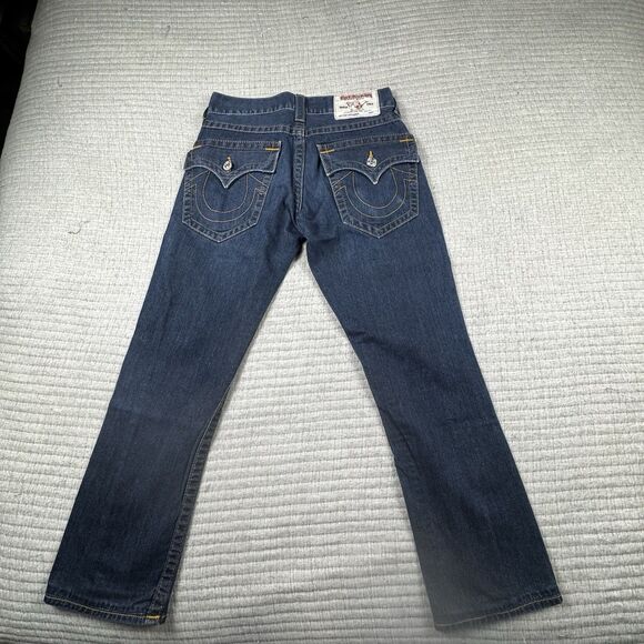 True Religion Ricky Jean Men 29x27 Relaxed Straight Denim Pocket Big T Flap Y2K - Picture 5 of 10